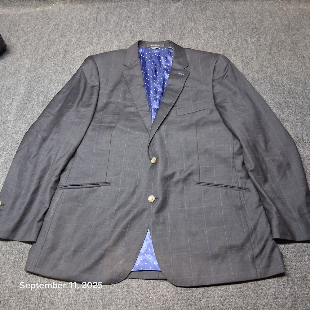 Indochino Suit‎ Blazer Mens Size 42 Gray Big Check Wool